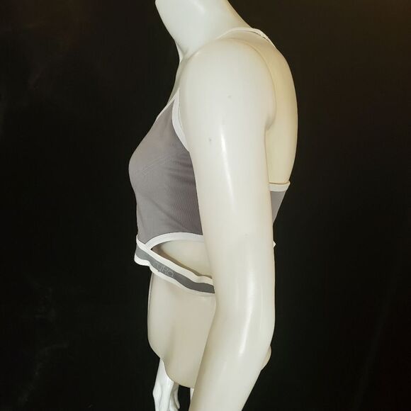 Ryka Gray & White Cutout Sports Bra (XL) - Picture 3 of 5